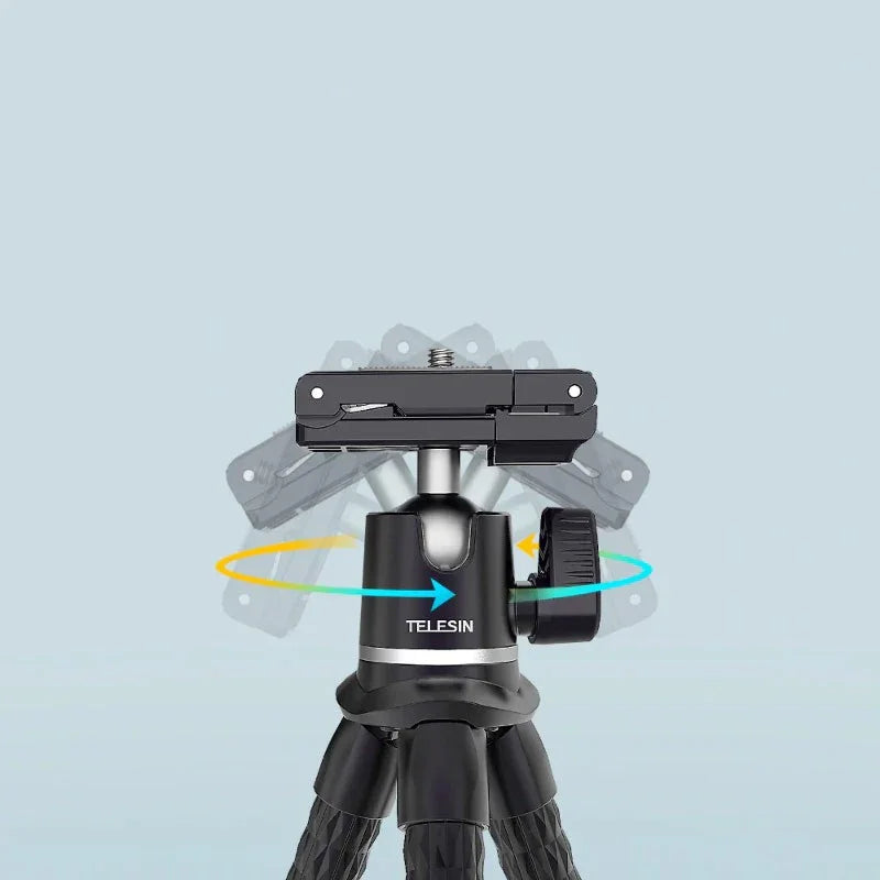 Flexibles 360-Grad-Stativ von Telesin mit 1/4-Zoll-Stativ / Mobilgerät / Montagezubehör - Bläckfisk