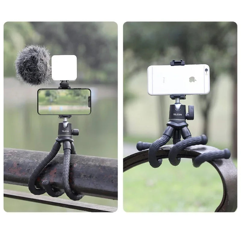 Flexibles 360-Grad-Stativ von Telesin mit 1/4-Zoll-Stativ / Mobilgerät / Montagezubehör - Bläckfisk