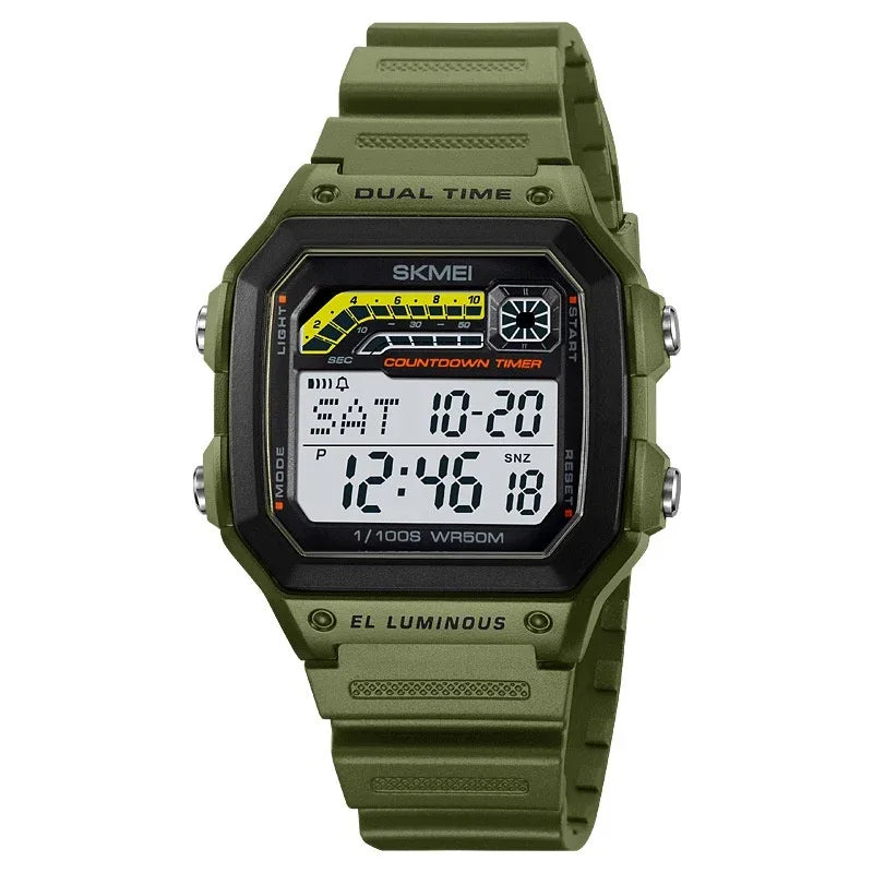 Men's Electronic Luminous Waterproof Multifunctional Digital Watch