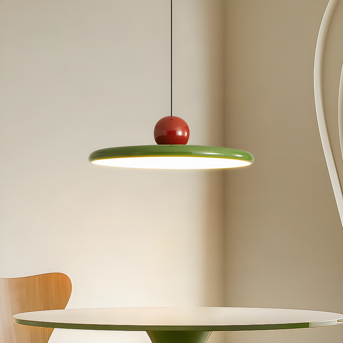 Sphere and Saucer Pendant Light