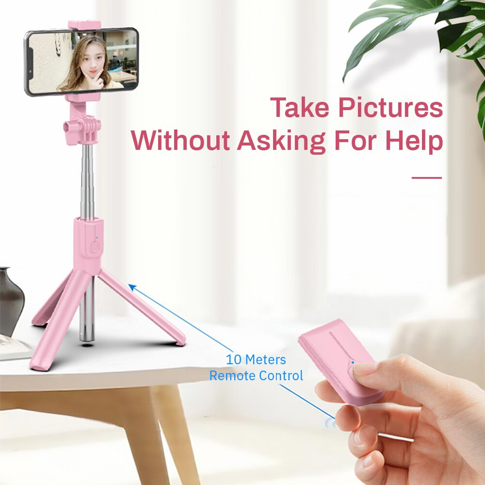 Tragbarer Selfie-Stick mit Stativ und Licht