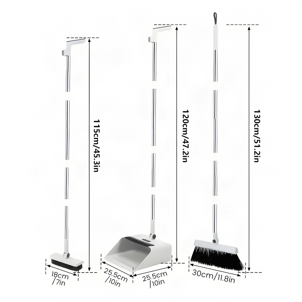 3-in-1 Broom and Dustpan Set