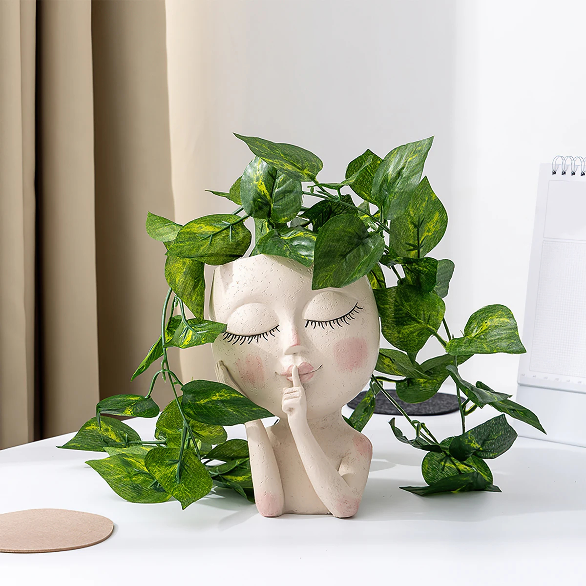 Face-Shaped Resin Planter