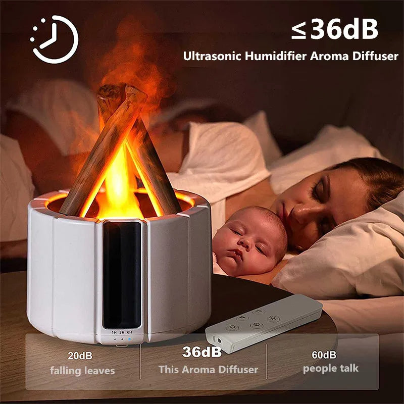 Diffusor in Form eines Lagerfeuers