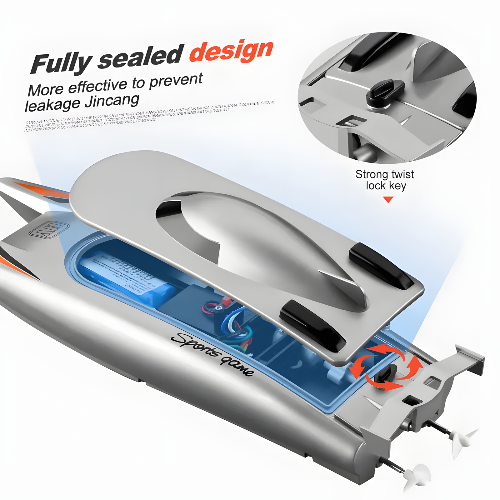 Rechargeable RC Speed Boat