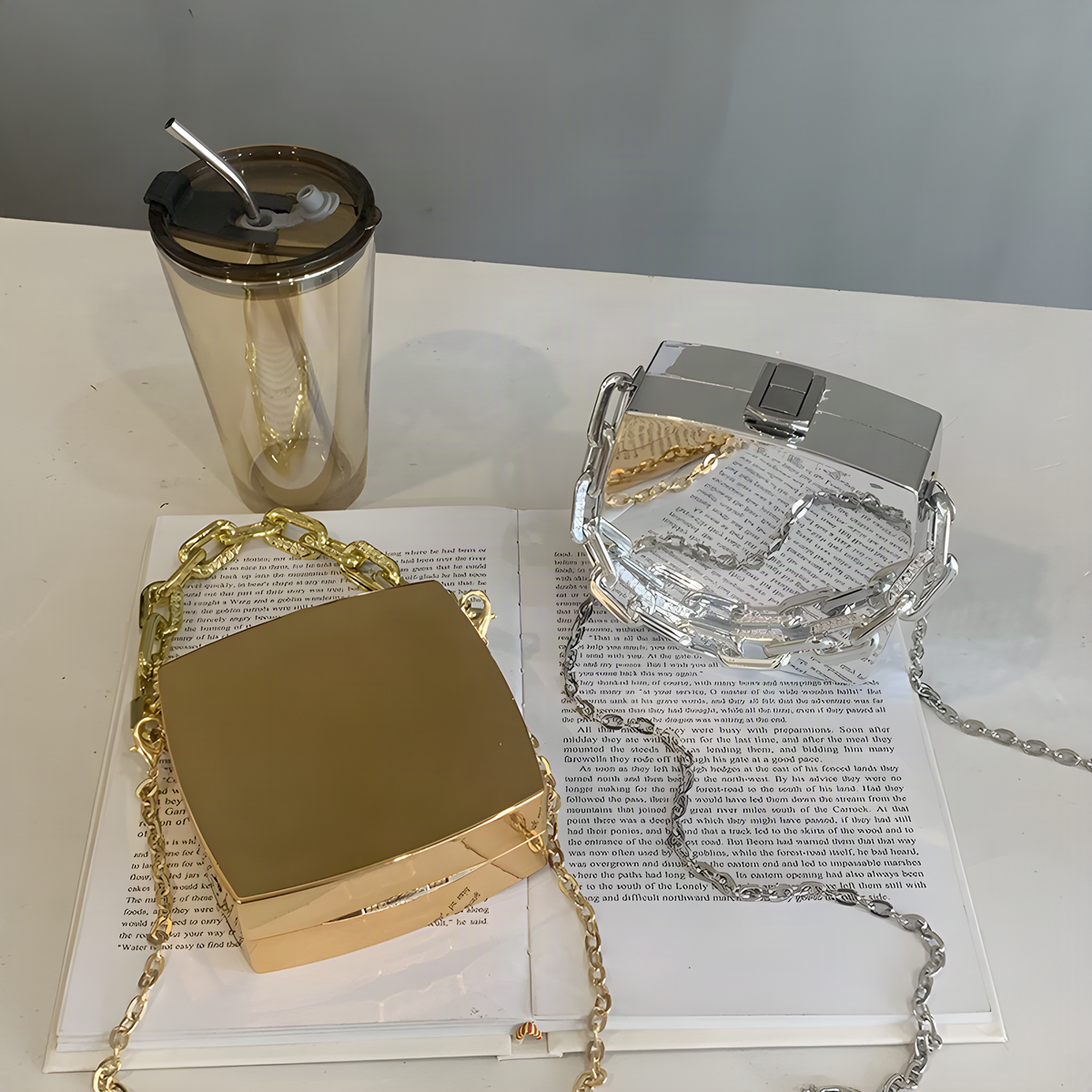 Mirrored Chain Box Bag