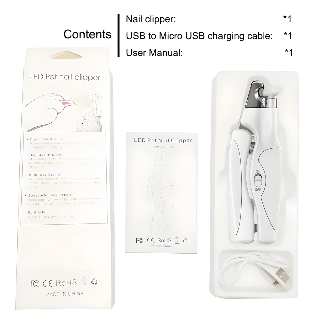 Rechargeable LED Pet Nail Clippers