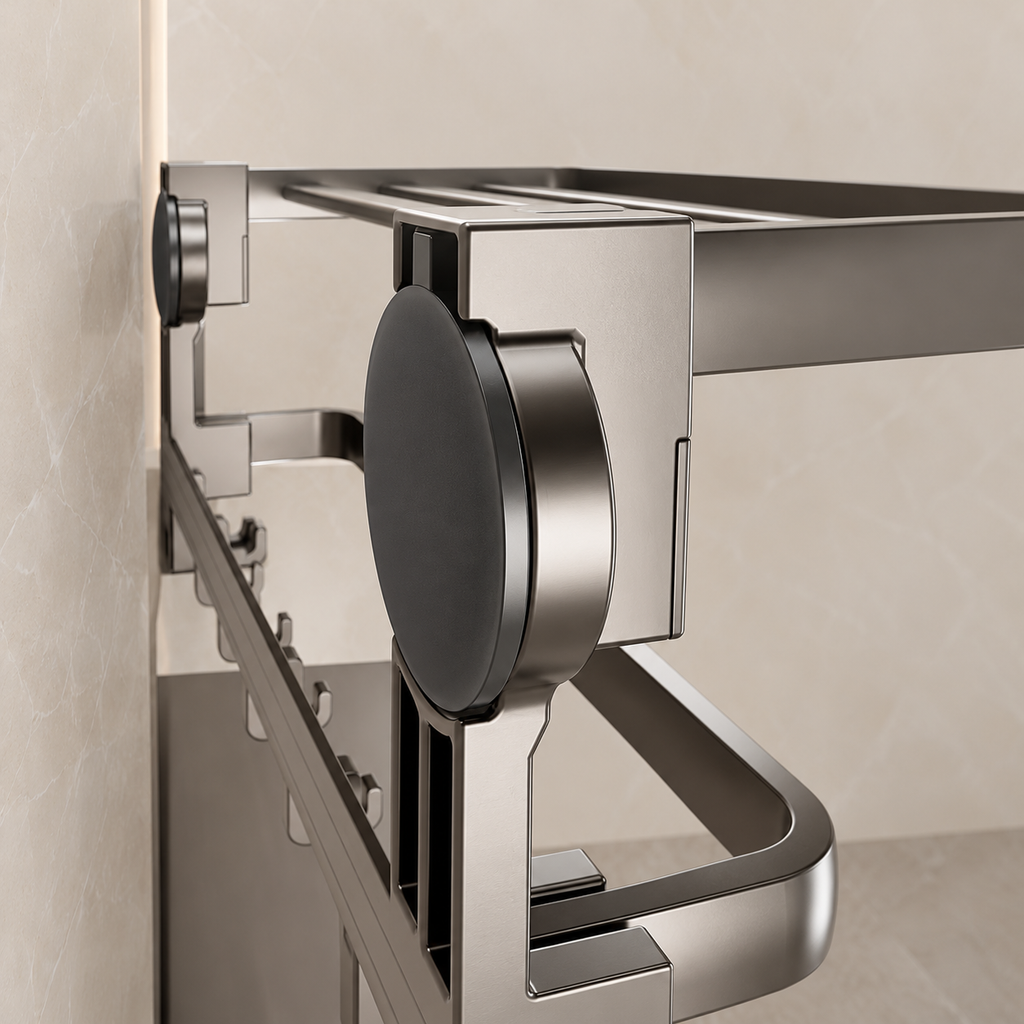 Suction-Cup Folding Towel Rack