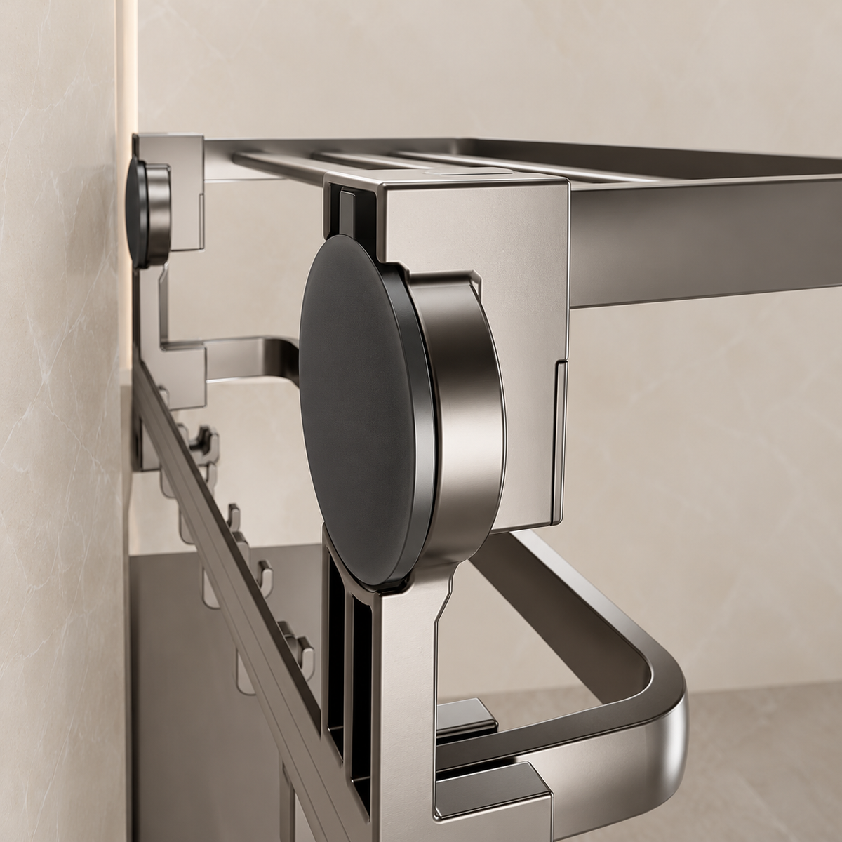 Suction-Cup Folding Towel Rack