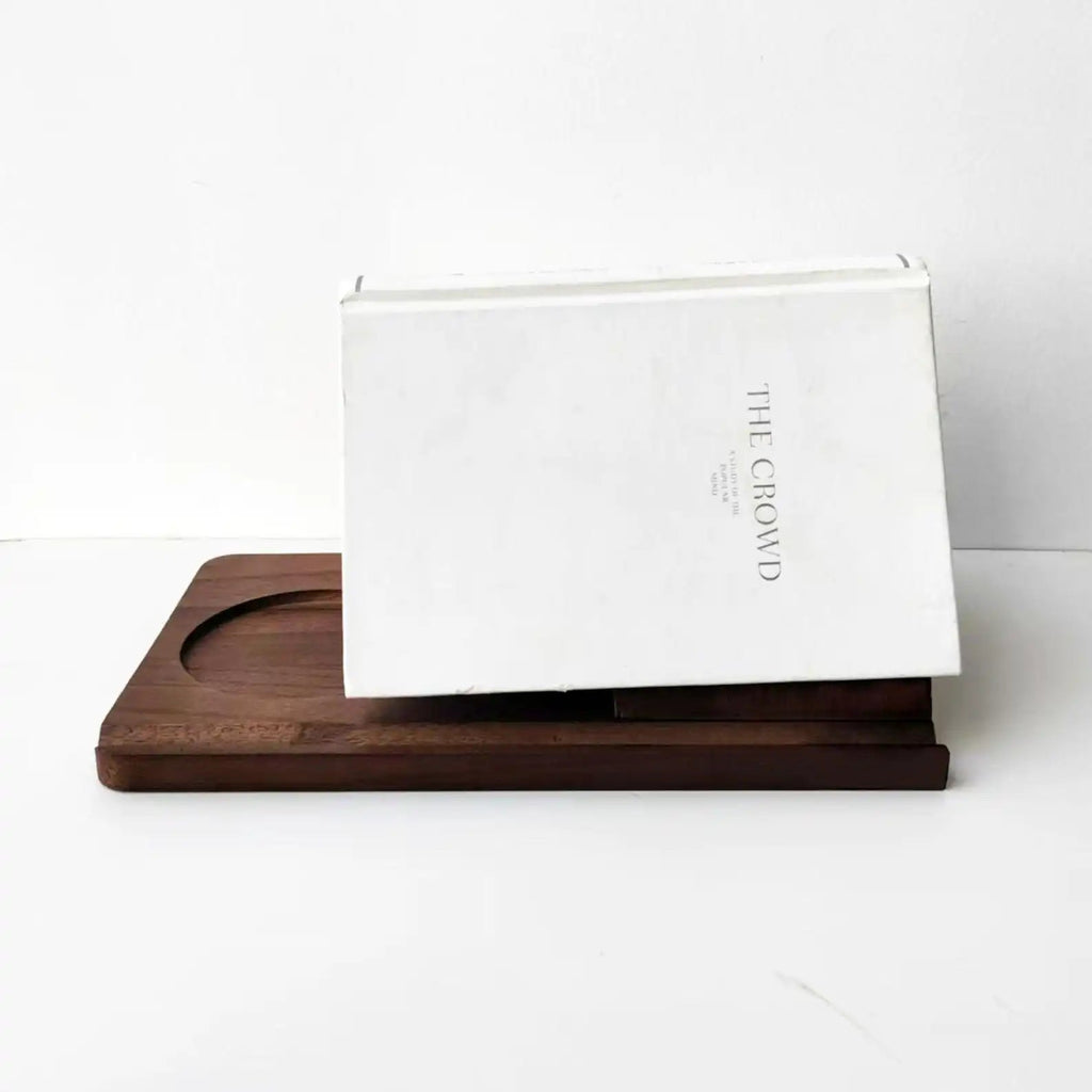 Wooden Book Stand With Cup Holder