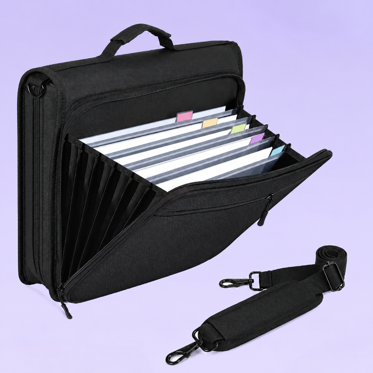 Multi-Compartment Oxford Document Bag