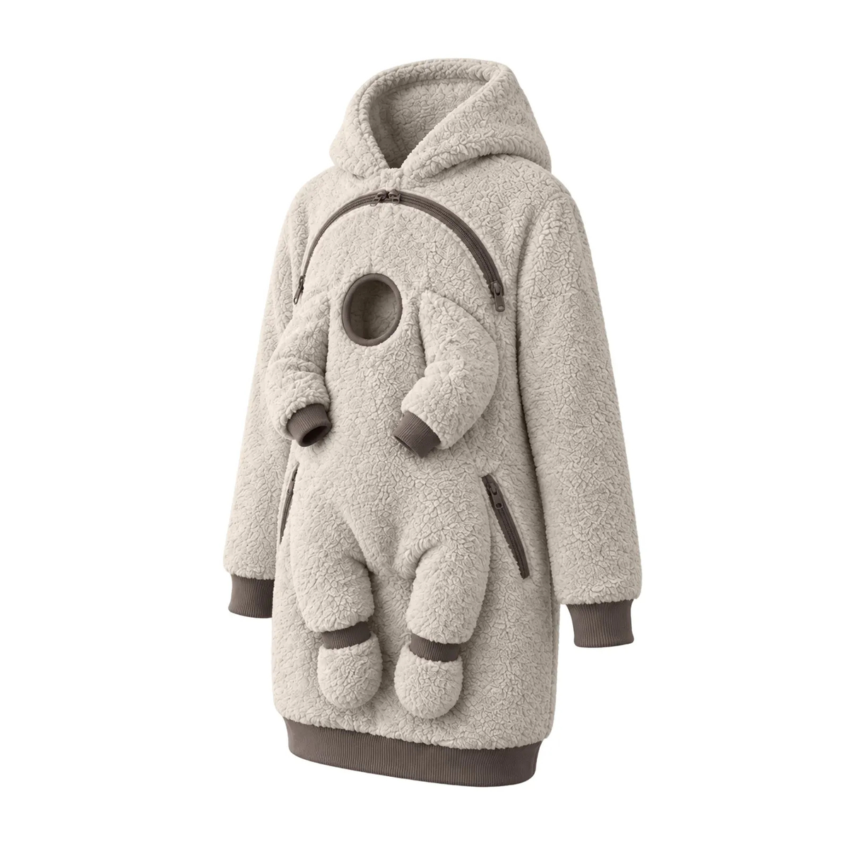 Sherpa Fleece Baby Pouch Hoodie