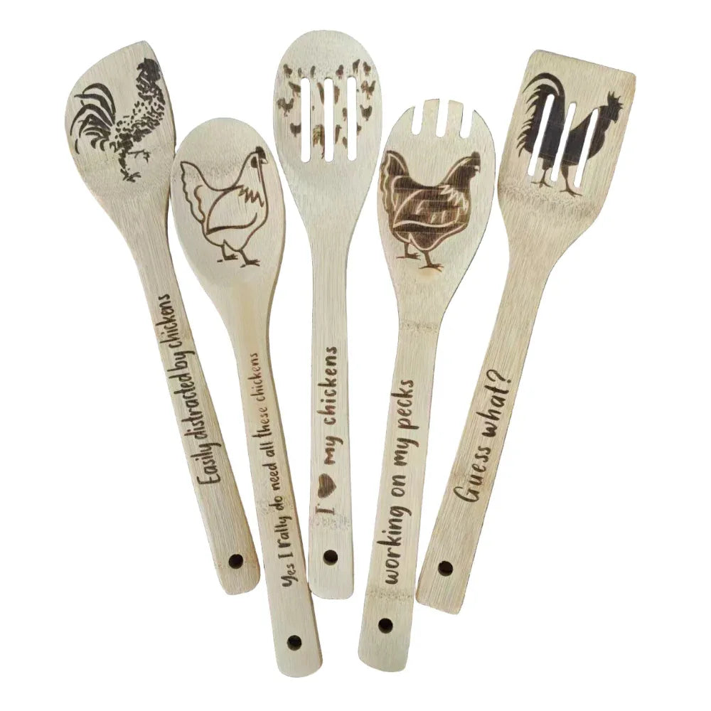Bamboo Wood Cooking Tools Five-Piece Kitchen Utensils Set