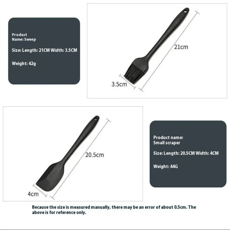 Non-Stick Silicone 10 Pieces Baking Kitchen Black Utensils Cooking Tools