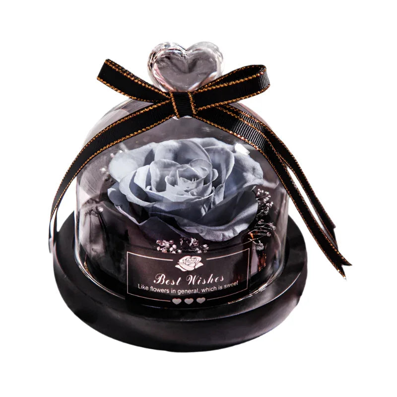 Romantic Flowers Home Decor Rose With LED Glass Valentine's Day Couples Gift