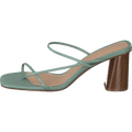 Fine Strappy Block Heel Pastel Green