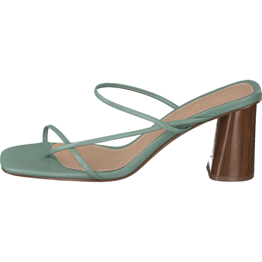 Fine Strappy Block Heel Pastel Green