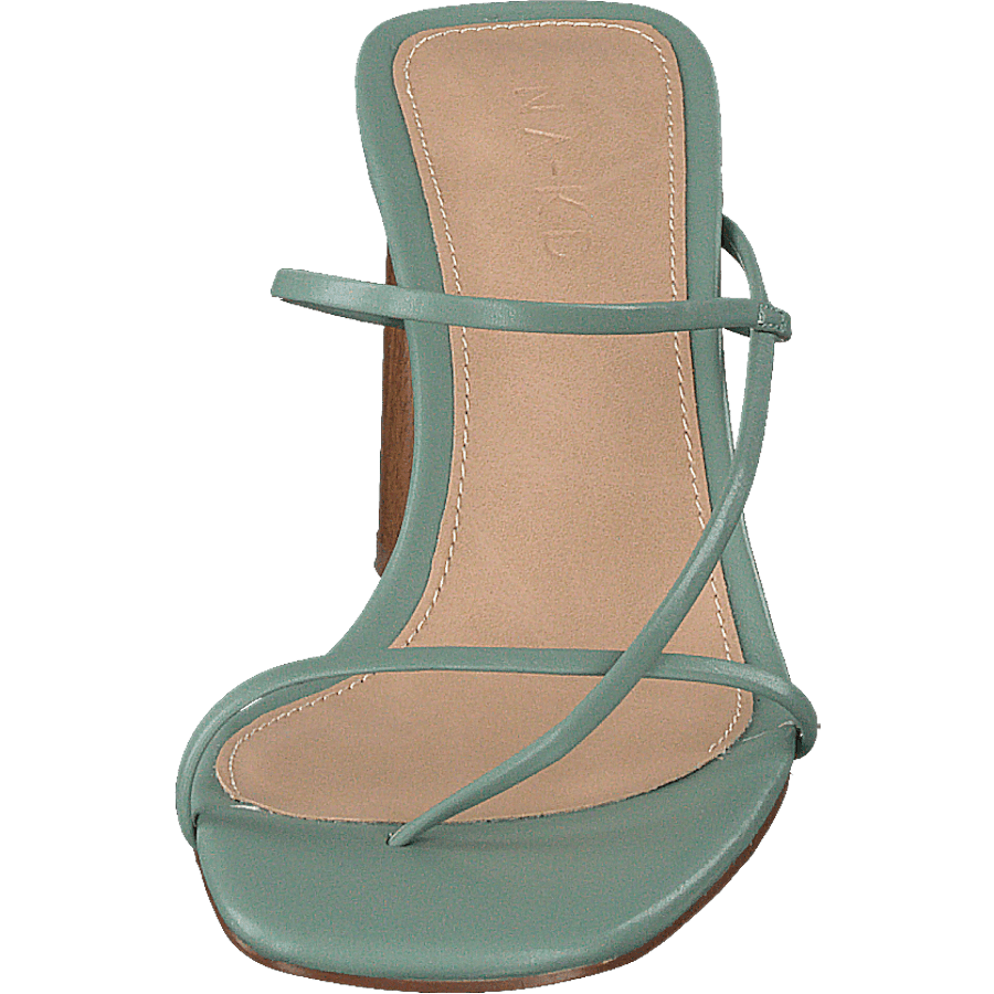 Fine Strappy Block Heel Pastel Green