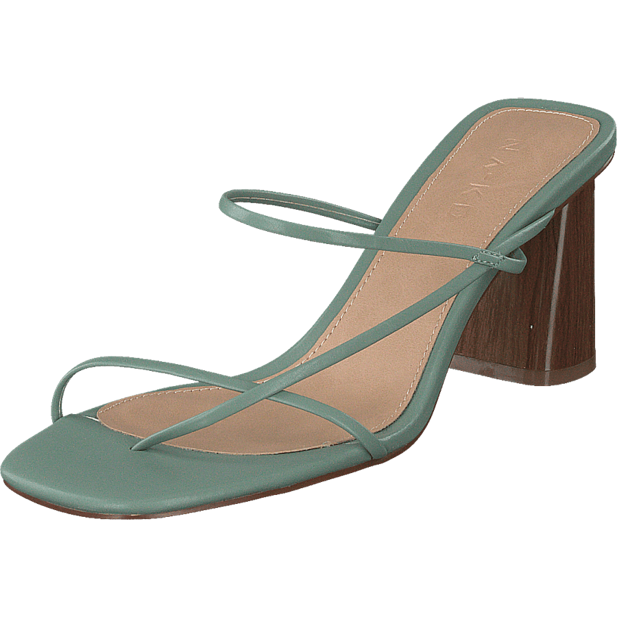 Fine Strappy Block Heel Pastel Green