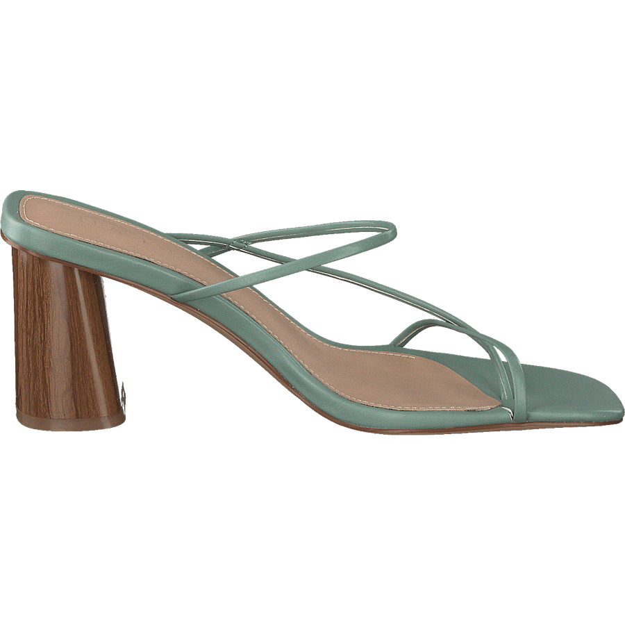 Fine Strappy Block Heel Pastel Green