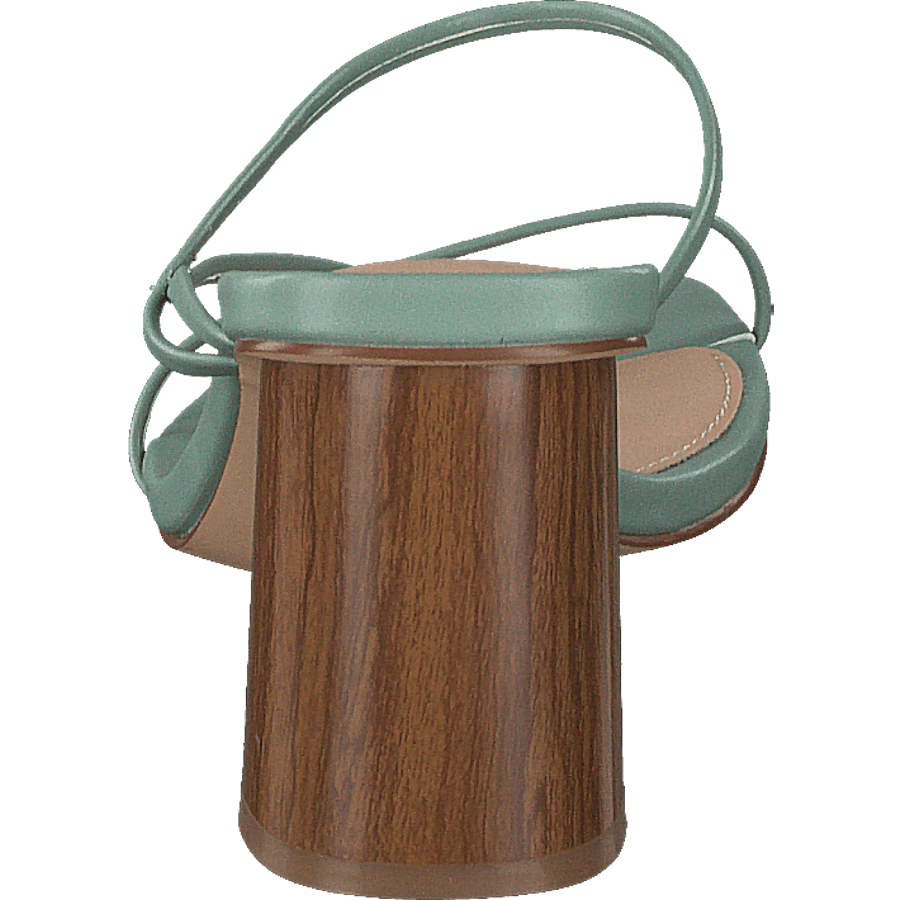 Fine Strappy Block Heel Pastel Green