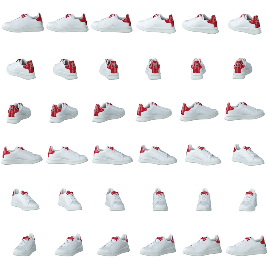 The Tennis Shoe White-red