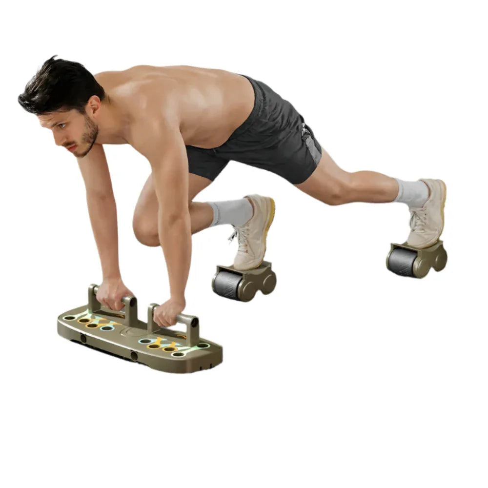 Multi-Function Four-Wheel Abdominal Wheel Automatic Rebound Fitness Home Training Equipment