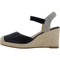 Pearle II Leather & Canvas Espadrille Black / Natural / Black
