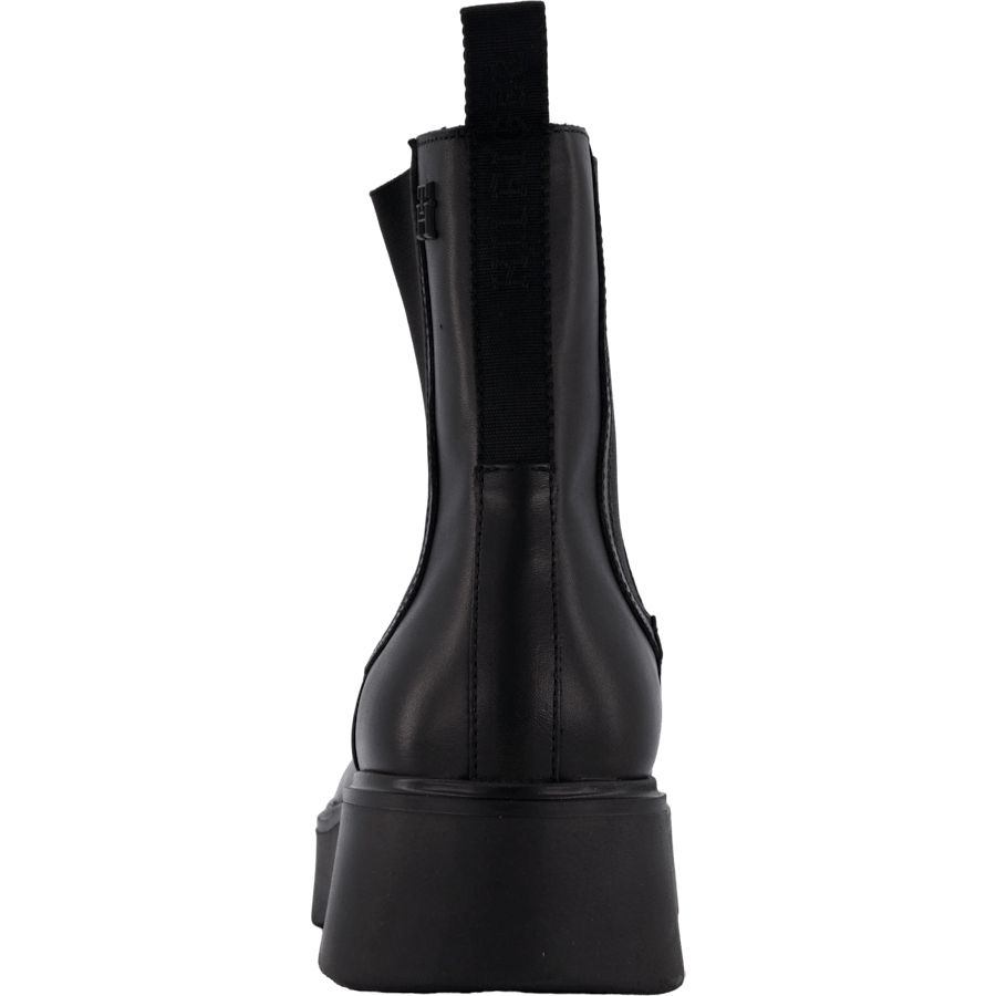Minimal Leather Chelsea Logota Black