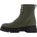 Bicolor Leather Lace-up Army Green