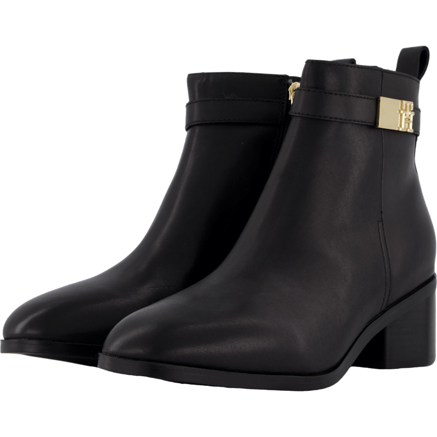 Th Logo Mid Heel Bootie Black