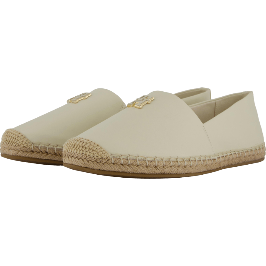 Th Logo Leather Espadrille Beige