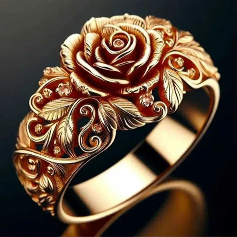Women's Metal Rose Ring