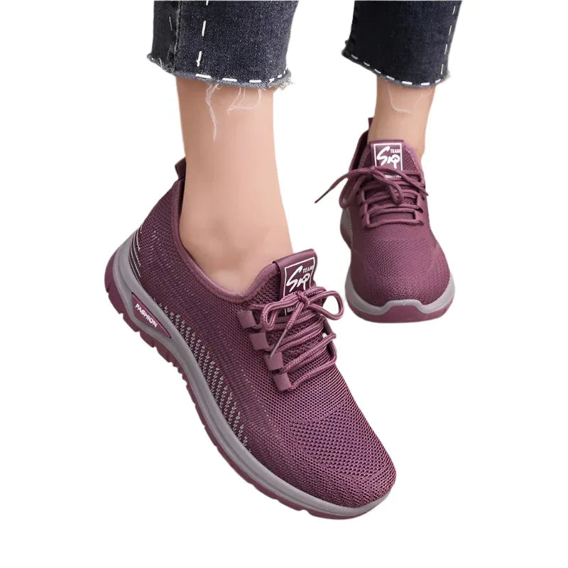Women's Shoes Mesh Breathable Round Head Outdoor Sneakers