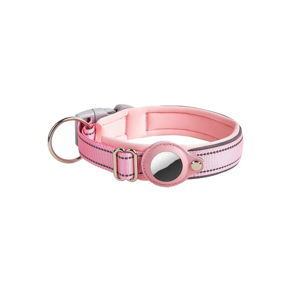 Airtag Leather Case Nylon Dog Cat Pet Anti-Lost Location Tracker Collar