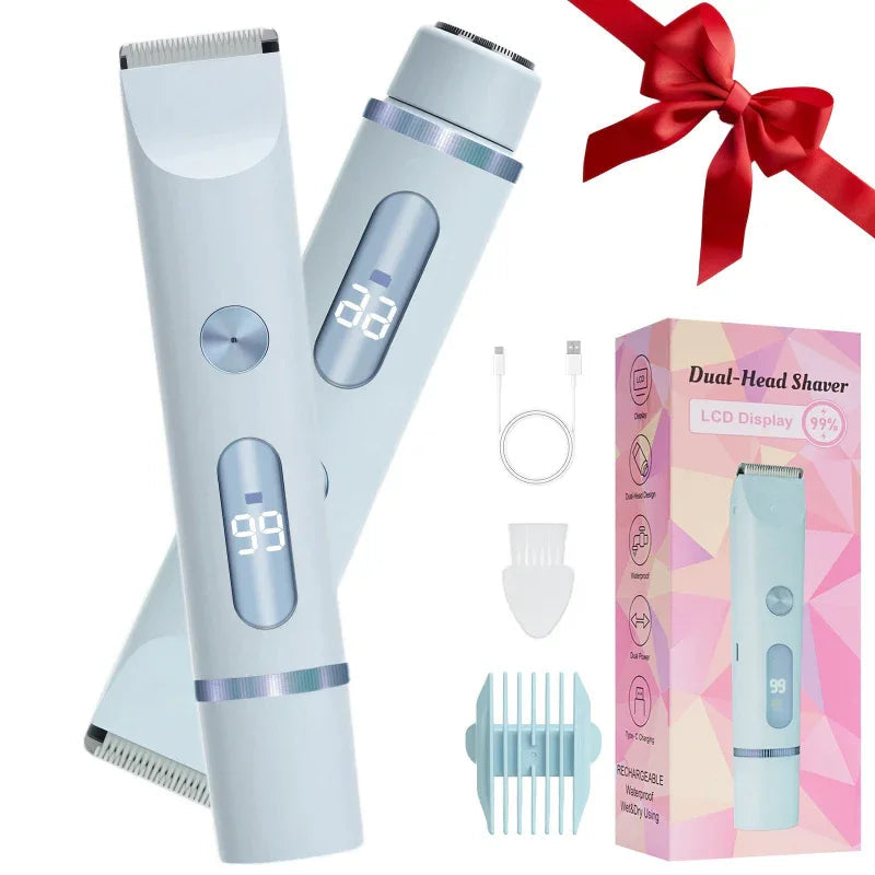 Versatile Armpit Private Area Electric Body Hair Lady Shaver With Two Heads