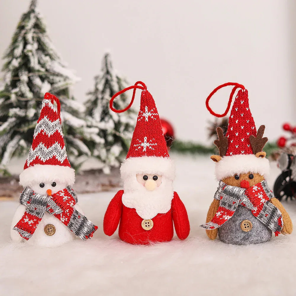Decorative Creative Cartoon Old Snowman  Sants Reindeer Glowing Christmas Dolls