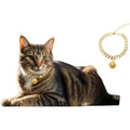 Gold Cat Chain Collar With Bell Lightweight Metal Necklace For Long Lasting Wear, Adjustable Jewelry For Cats And Dogs
