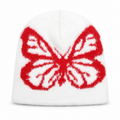 Fuzzy Butterfly Knit Beanie
