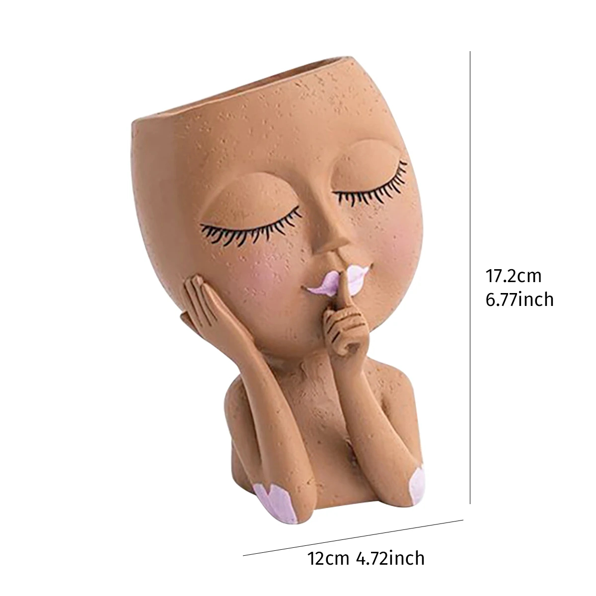 Face-Shaped Resin Planter