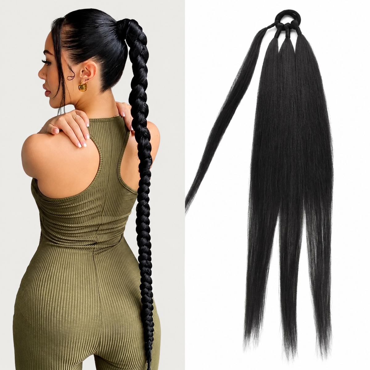 Synthetic Braidable Ponytail Extensions