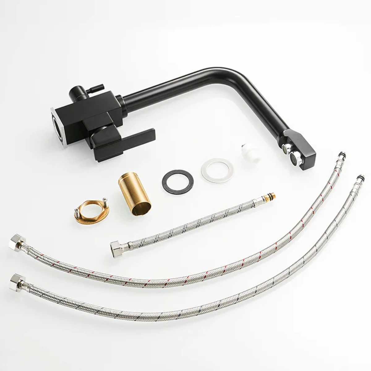Dual-Handle L-Shaped Kitchen Faucet