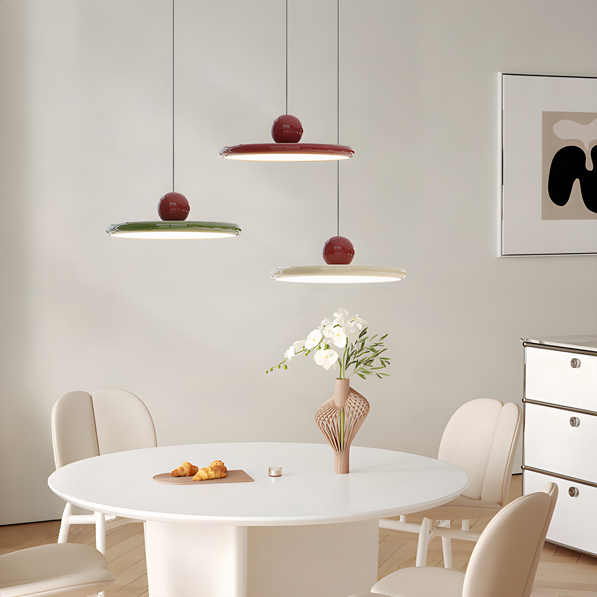 Sphere and Saucer Pendant Light