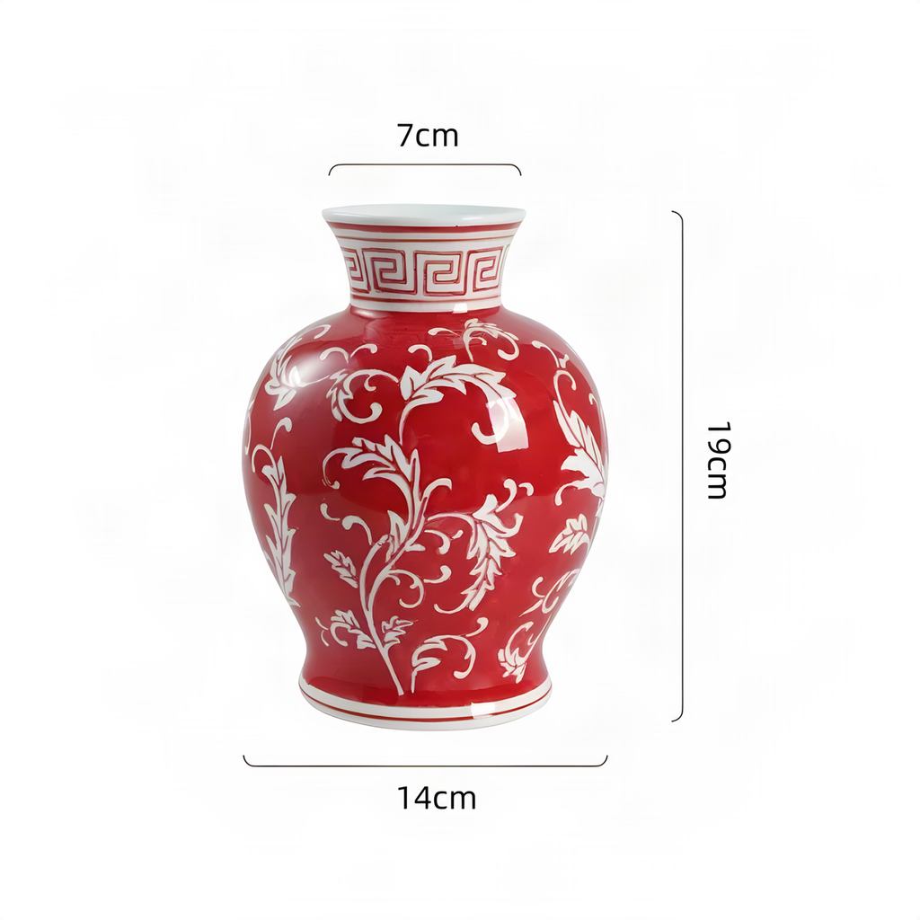 Red and White Ceramic Vases