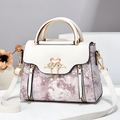 Bird-Charm Printed Shoulder Bag