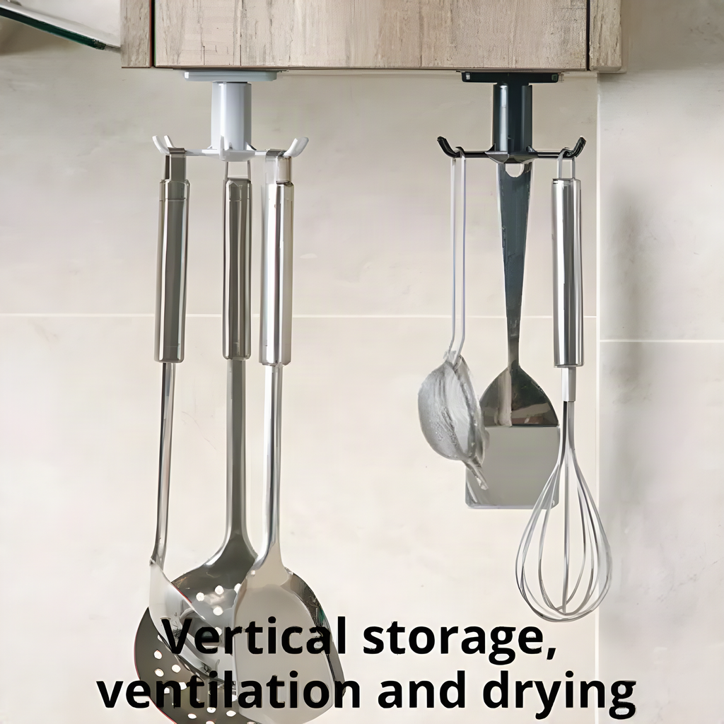 Rotating Six-Hook Utensil Hanger