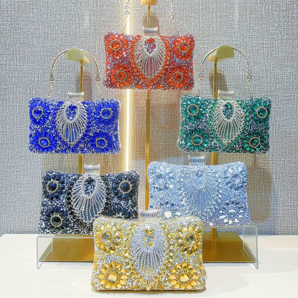 Floral Rhinestone Clutch