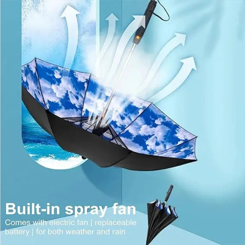 Portable Umbrella with Fan & Misting