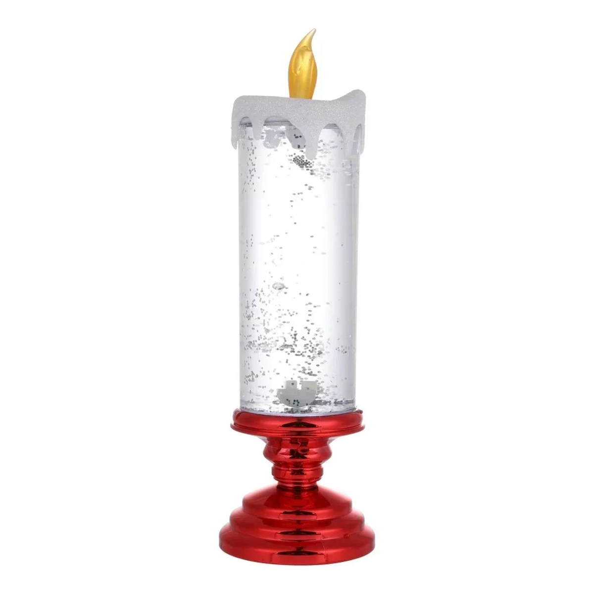 LED Glitter Candle with Pedestal Base