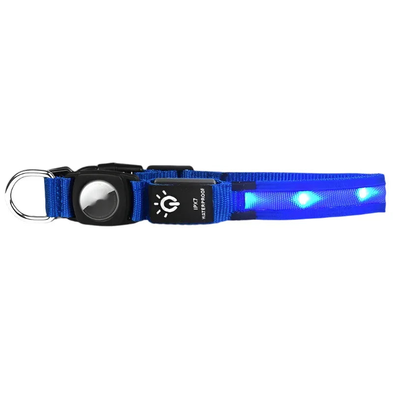 IPX7 Waterproof LED Pet Luminous Dog Collar With Protective Cover And Positioning Tracker